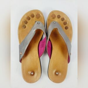 JUIL Tan Braided Sandals with copper grounding Size 6